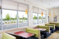 Ice cream shoppe solar screen shades Southern exposure solar shades ice cream shop