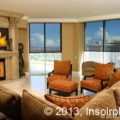 Interior Solar Screen Shades with a Vegas condo view