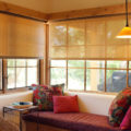 window seat with spring roller solar shades