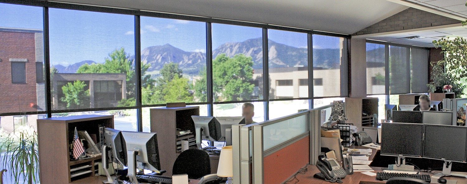 Flatiron Office solar screen shade window treatments
