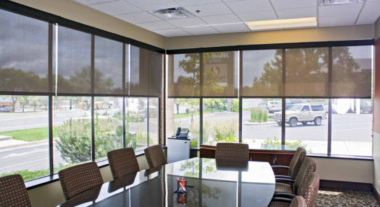 Insolroll commercial solar shades conference room