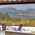 Oasis 2600 Patio Shade with view of Flatirons