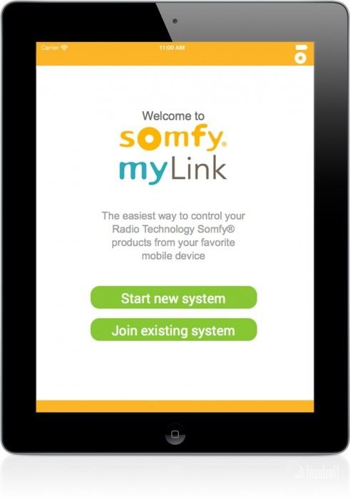 Somfy MyLink tablet screen