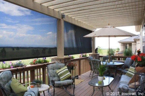 Oasis® 2800 Patio Shade on deck with pergola