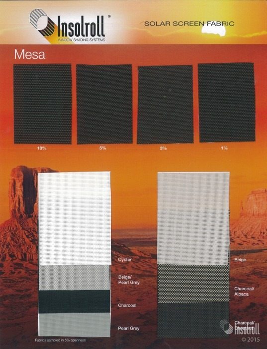 Mesa solar screen fabric