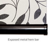 exposed metal hem bar