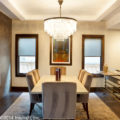 Insolroll elements shades dining room chandelier