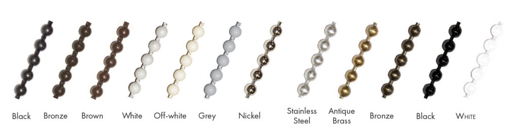 Insolroll bead chain color selection