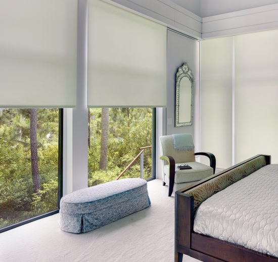 serene bedroom with Insolroll quiet shades