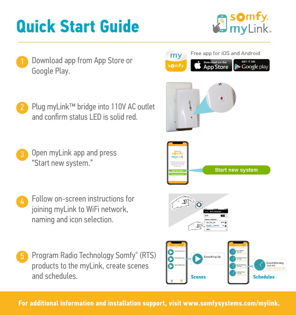 Somfy myLink easy startup guide