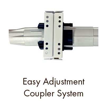 Easy adjustment coupler system for Insolroll shades
