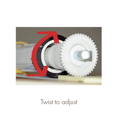 Twist to adjust Insolroll shade coupler