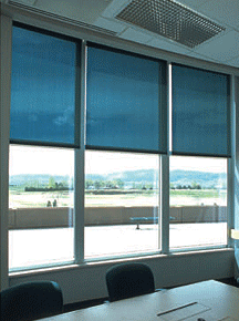 dual blackout solar screed shades conference room office